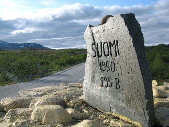 Die Grenze von Finnland nach Norwegen