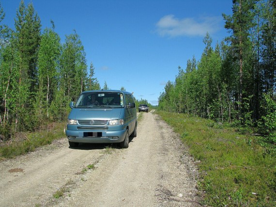 Aufbruch vom Übernachtungscamp zurück zur E45.