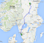 Die zweite Etappe führt von Frillesås bis kurz vor Ytterhogdal (700 km). 